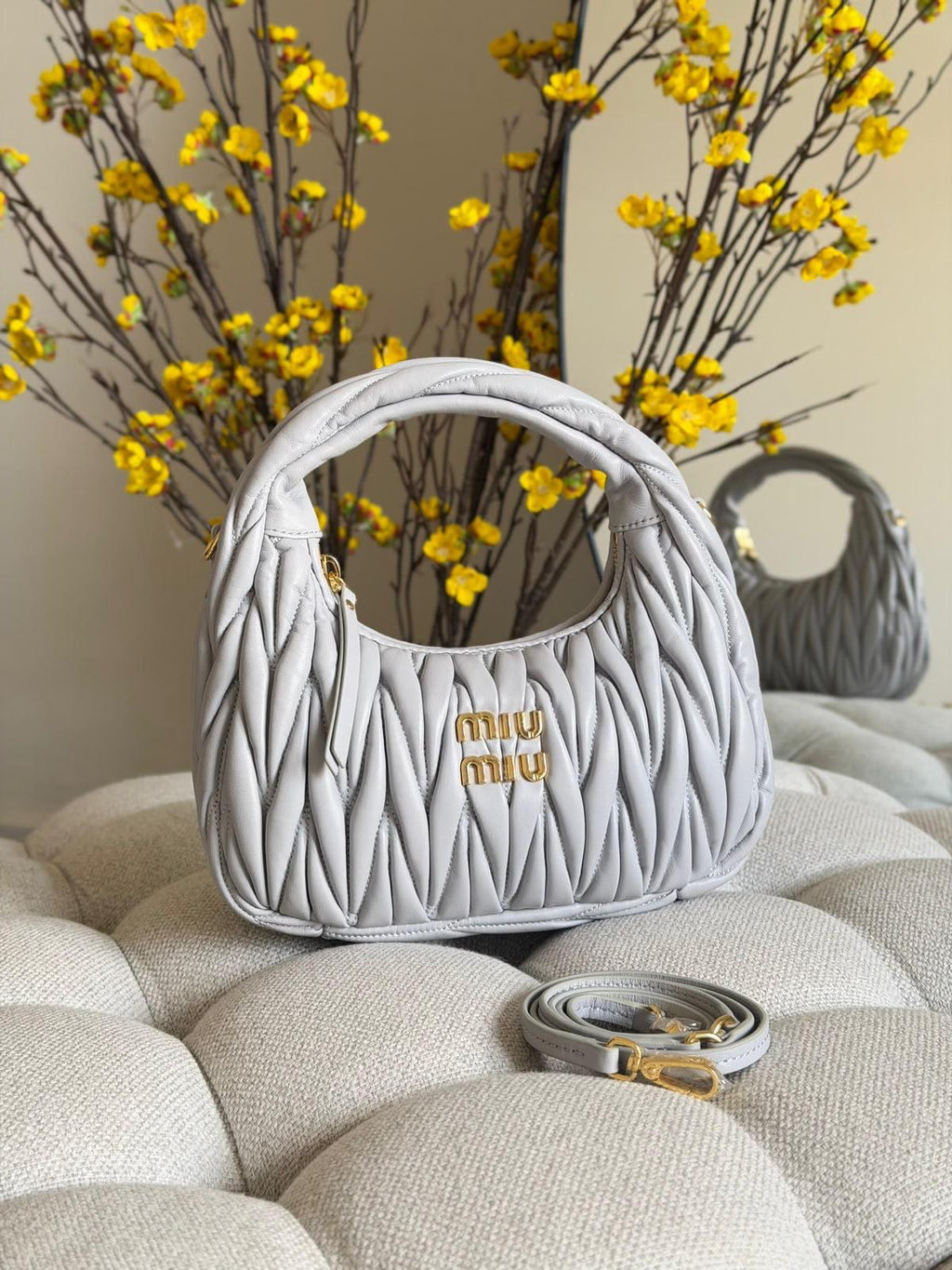 Miu Miu Wander Matelassé Nappa Leather Mini Hobo Bag - 2