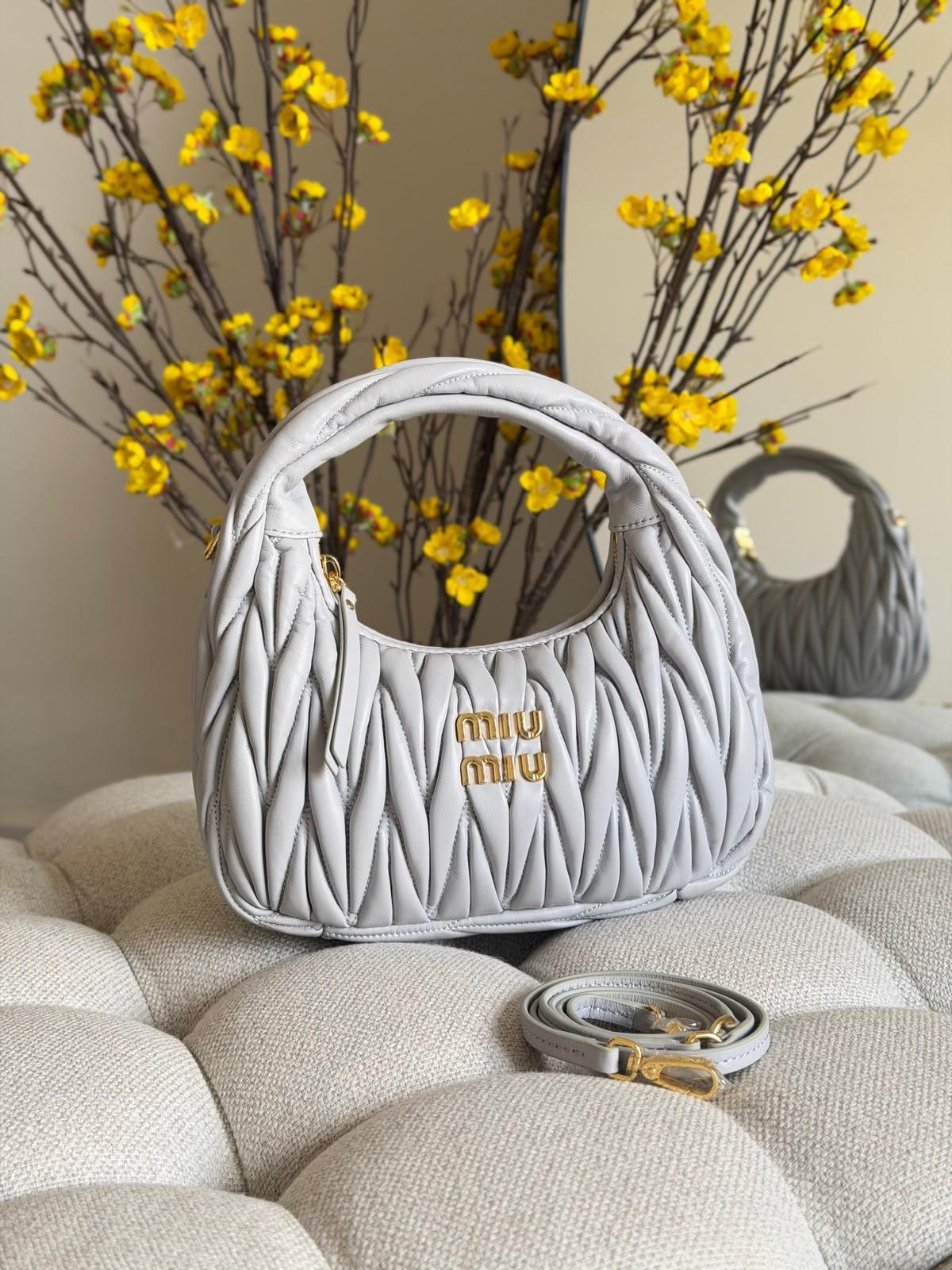 Miu Miu Wander Matelassé Nappa Leather Mini Hobo Bag - 2