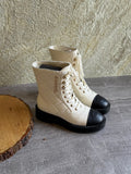 Chanel Quilted Leather Lace-Up Combat Boots
