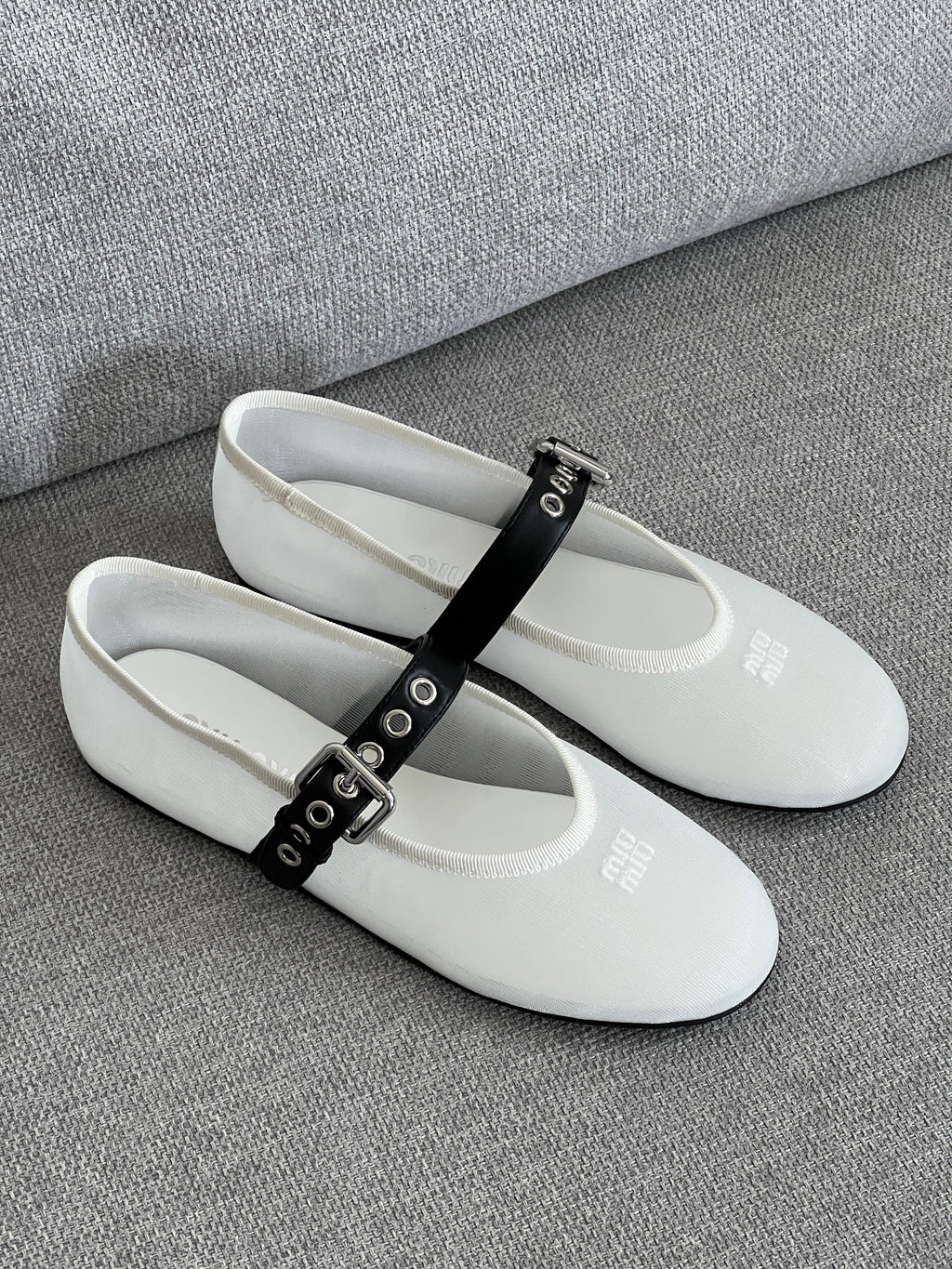 Miu Miu Mesh Fabric Ballerinas