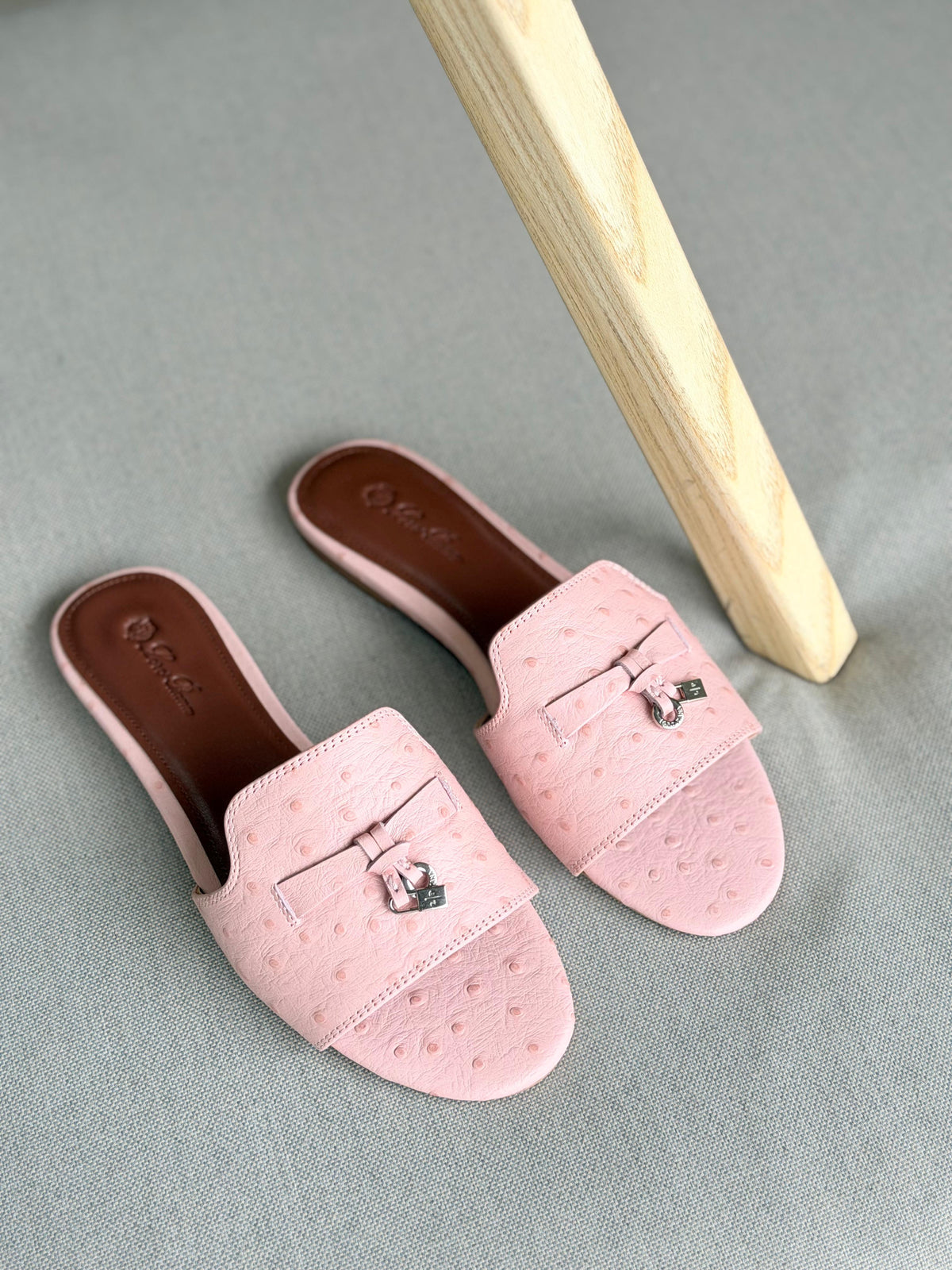 Loro Piana Summer Charms Sandal Flats Ostrich Leather - 2