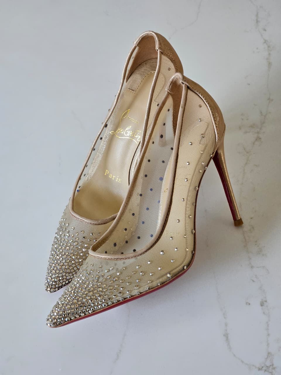 Christian Louboutin Mesh Follies Strass Pumps - 2