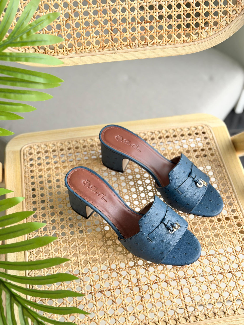 Loro Piana Summer Charms Sandal Flats Ostrich Leather - 3